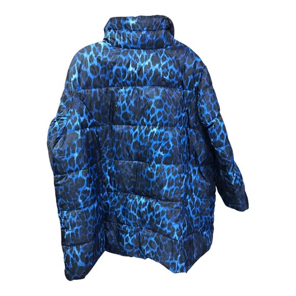 Lands End Royal Blue Leopard Pattern Zipper‎ Front - Picture 3 of 5